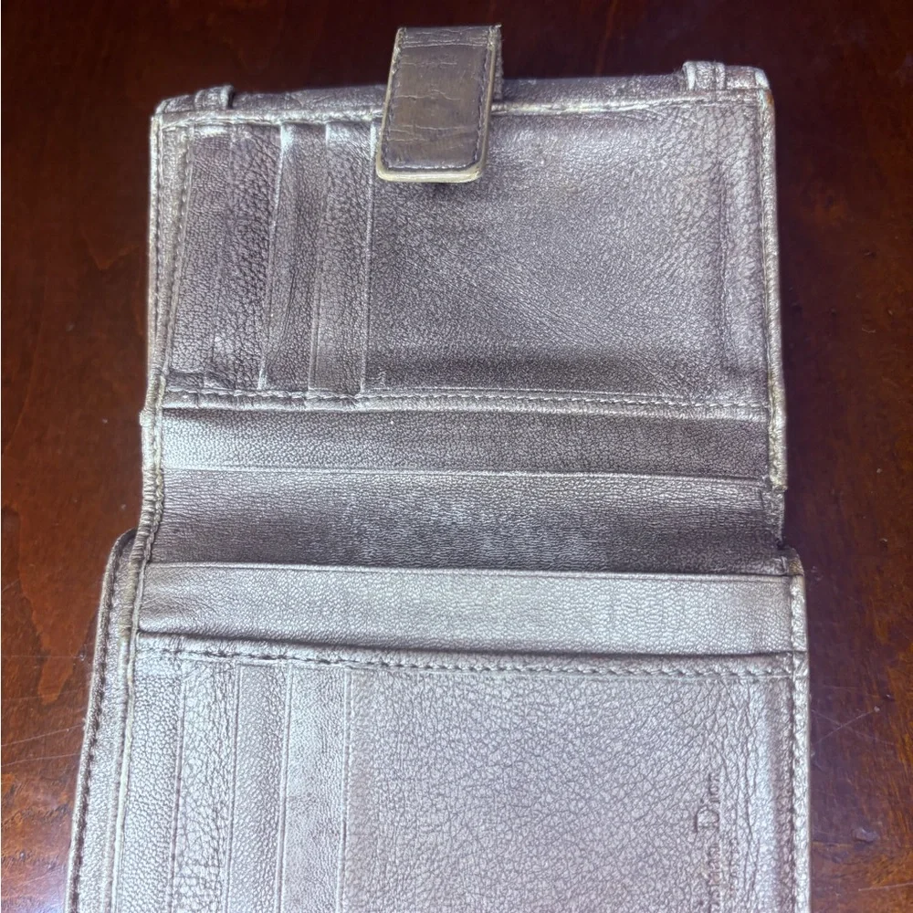 Dior champagne Gold Leather wallet